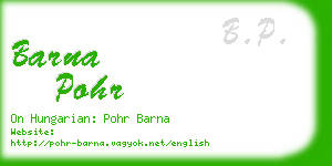 barna pohr business card